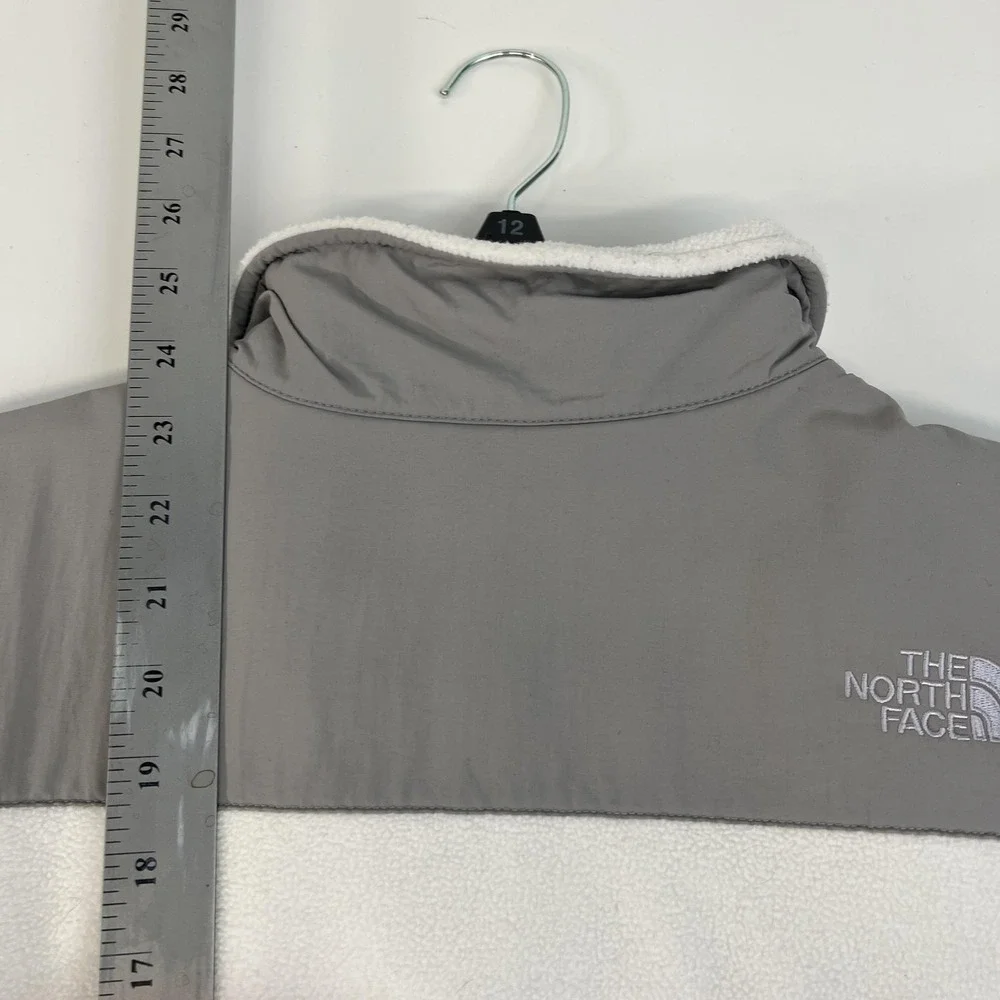 The North Face Jacket Girls 14/16‎ White Gray Fleece Zip Polartec Classic